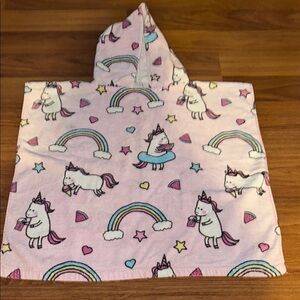 Pink Unicorn Hooded Towel Poncho